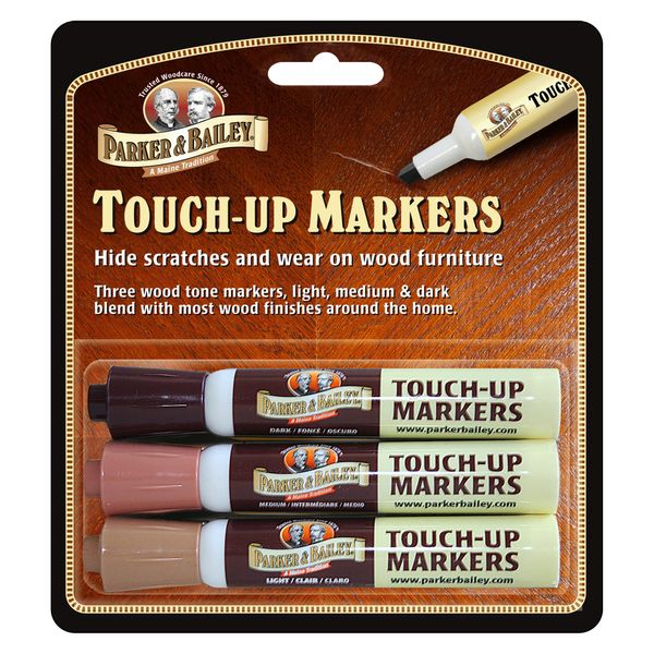 Parker & Bailey Touch-Up Markers - Furniture Markers Touch Up Furniture Scratch Repair Markers Wood Floor Scratch Remover Wood Marker Wood Stain Marker for Wood Furniture Wood Pens for Scratches