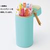 Lihit Lab A7732-11 Stand Pencil Case, Square Type, Navy Blue