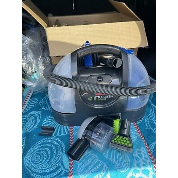 Pet Deluxe Portable Carpet Cleaner, Gray/Blue Stain Removal Easy Clean Light