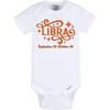 Libra Horoscope Baby Onesie (24, White/Yellow)