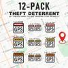 12 PACK GPS Tracking Warning INSIDE MOUNT Theft Deterrent Stickers High Quality