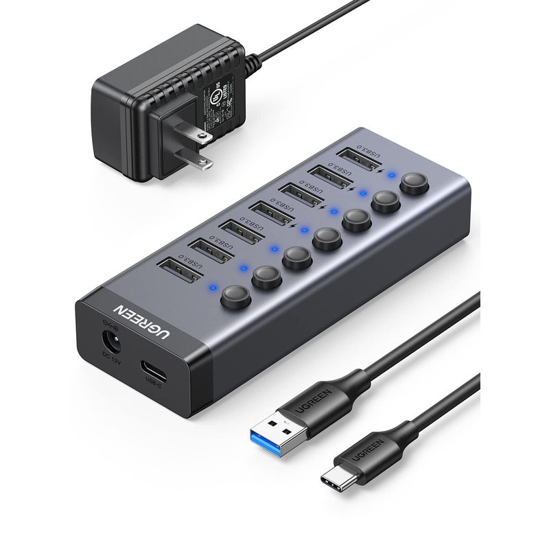 UGREEN USB Hub, 7-Port USB3.0 Hub, High Speed Transmission, Self ...