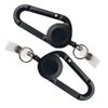 65CM Lanyard Extendable Retractable Keychain Holder with Card Holder (Black)
