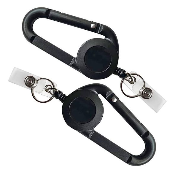 65CM Lanyard Extendable Retractable Keychain Holder with Card Holder (Black)