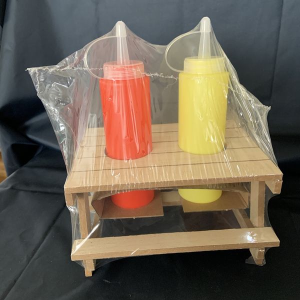 Ketchup And Mustard Bottles With Holder Picnic Table New Sealed
