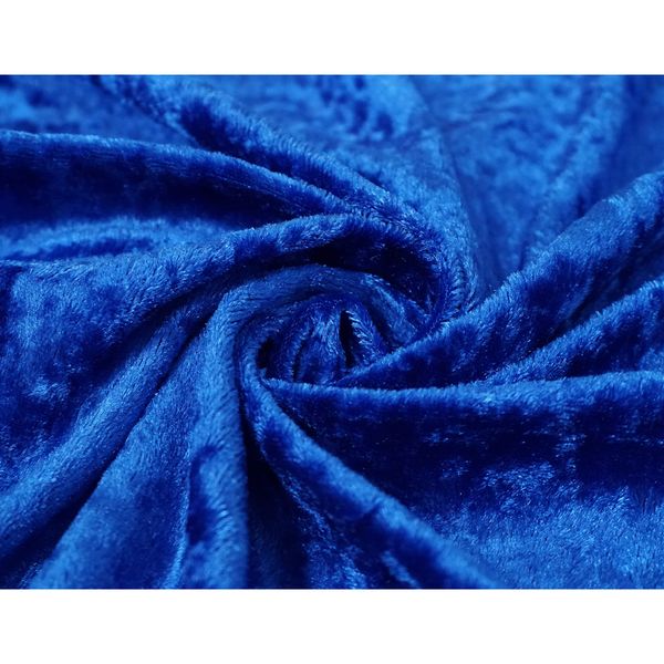 Crushed Velvet Fabric Craft Stretch Velour Material - Soft Furnishing & Craft Velour Fabric - 150cm Wide (Royal Blue, 100cm x 150cm (39" x 60"))