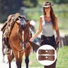 Chunful 6 Pcs Leather Halter Replacement Leather Breakaway Strap for Horses (Brown)