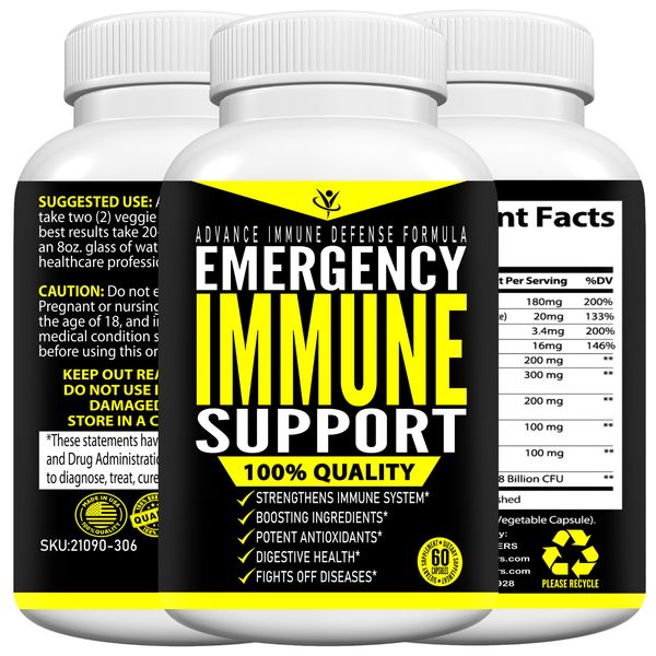 Immune System Booster & Support  Capsules -  Total Boosters - Pills - New