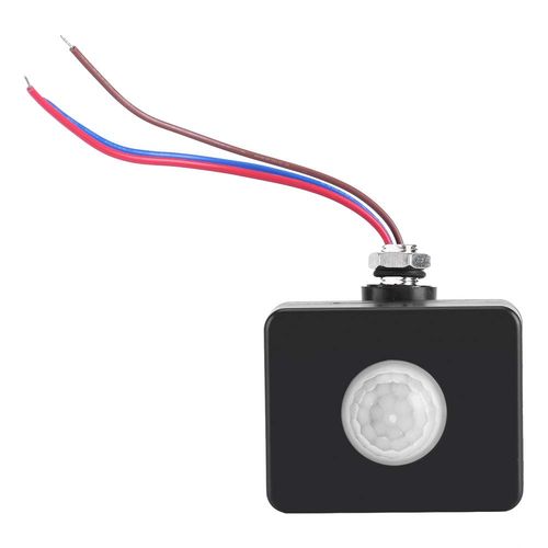 Outdoor AC Motion Sensor, Black Waterproof Sensor Detector, 110-240V Sensor Module for Night for Courtyard Use with Lights