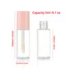 COSIDEA 50pcs 3ml mini lip gloss tubes Bulk Sample size Round Pink lipgloss cotainer pack bottles