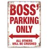 Boss' Parking - Metal Wall Sign Plaque (Medium - Twine)