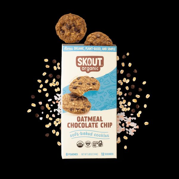 Skout Organic Oatmeal Chocolate Chip Soft Baked Cookies - 12 Boxes