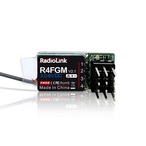 Radiolink R4FGM V2.1 2.4Ghz 4 Channels RC Gyro Receiver for Mini RC Cars 400m Long Range Control for RC Remote Controller RC8X/RC6GS V3/RC4GS V3