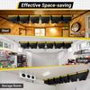 6-Bin Overhead Garage Storage Rack, Ceiling Storage Racks Heavy Duty, Powder Coa