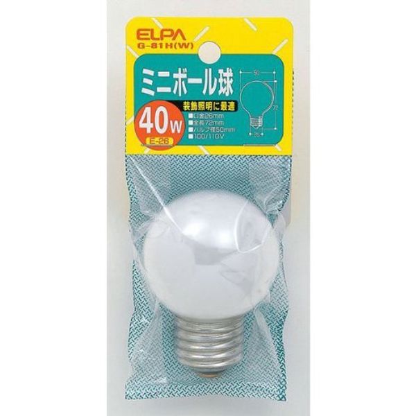 (Bulk Purchase) ELPA Mini Ball 40W G-81H(W) [x5]