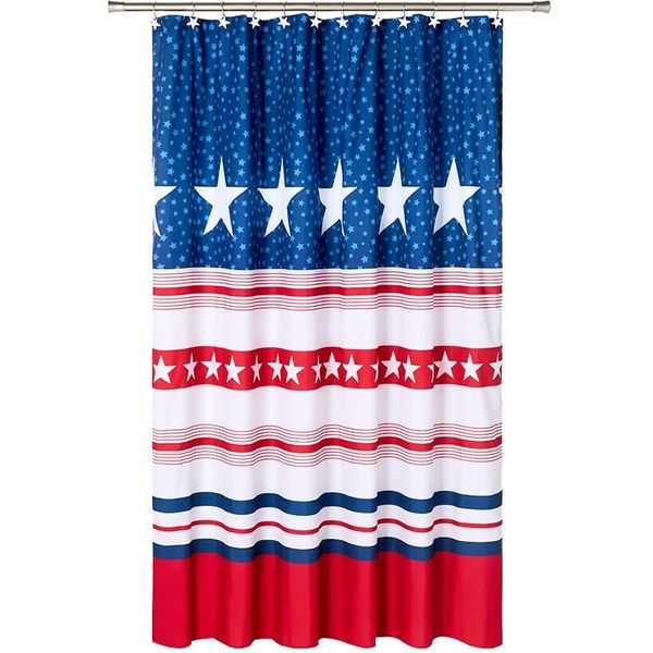 The Lakeside Collection USA Striped Shower Curtain