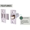 Pack of 2 Adjustable Roller Catch Spring Loaded Latch Lock for Internal Doors | Nickel Plated