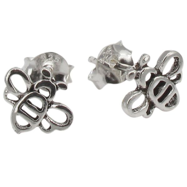 Touch Jewellery 925 Sterling Silver Tiny Bee Stud Earrings