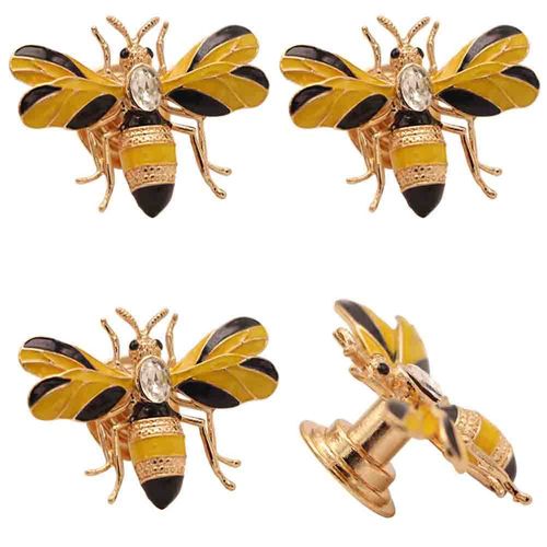 haowei Bee knobs Cabinet Knob 4 Pcs Elegant Bee Pull Drawer Dresser Wardrobes Door Knob Handle Furniture Hardware Kitchen Cupboard Decorative Accessories (Bee)