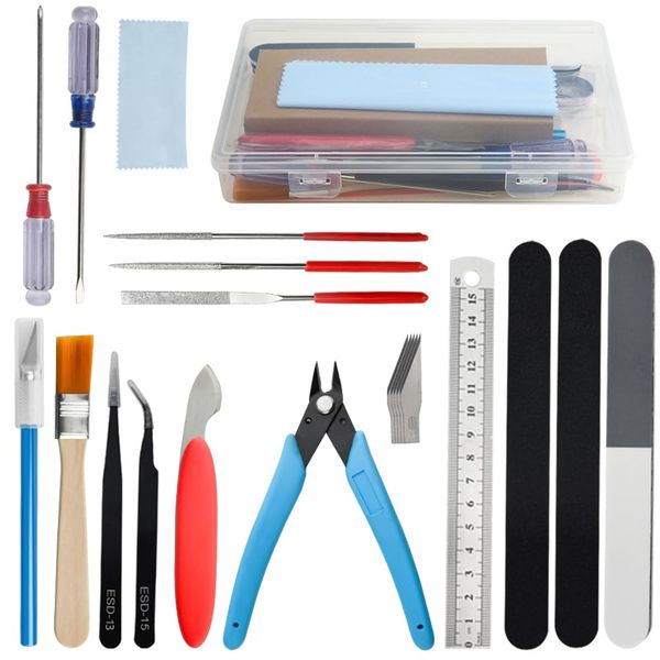 WMYCONGCONG 17 PCS Gundam Model Tools Kit Model Basic Tools Hobby Building Craft Set for Basic Model Building Repairing and Fixing