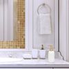 14Oz Ceramic Dish Hand Soap Dispenser with Pump for Kitchen Bathroom White Gold