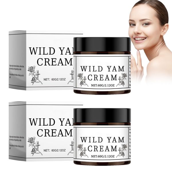 Instant 2Pc Organic Wild Yam Cream,Yam Root Cream For Women,Bio Wild Yamswurzel Creme,Wild Yam Creme Für Hormonausgleich,Hormonausgleich & Hautschutz,Anti-Wrinkles,Moisturising For Menopause & Pms