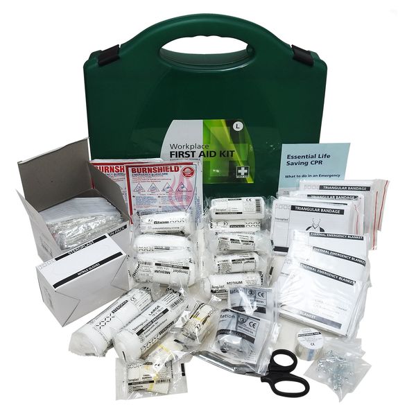 Steroplast BSI Compliant Workplace Office Premium First Aid Kit + Wall Bracket - (Large)