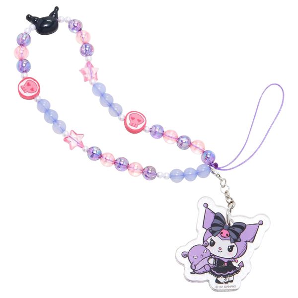 iFace Hello Kitty and Friends Beaded Wristlet Universal Phone Charm Strap - Cute Wrist Chain Lanyard Aesthetic Decor Strap for Cell Phone Camera Keys AirPods Keychains – Kuromi and Baku