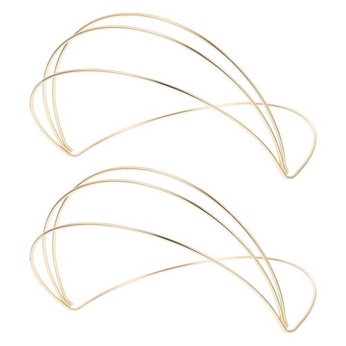 Beavorty Mary Headband Greek Goddess Headpiece Blank Metal Headbands 2 Pcs Simple gold headband metal headband metal hair band Hair Hoop Metal Greek Goddess Headpiece Mary Headband Metal Tiara Frame