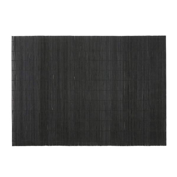 BambooMN Bamboo Placemat/Sushi Rolling Mat - 18.75" x 13" - Black, 8 pcs