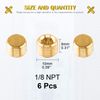 Mardatt 6Pcs 1/8" Brass NPT Plug, Internal Hex Counter Sunk Pipe Fitting Male Thread Pipe Plug Set