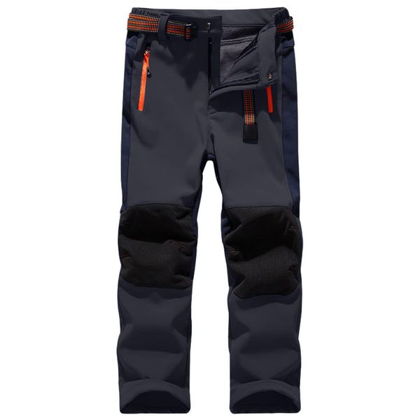 Jessie Kidden Kids Boys Girls Youth Waterproof Windproof Hiking Ski Snow Pants Elastic Waist Warm Insulated Fleece Lined Winter Pants #16010-Grey XL, 10-12Years