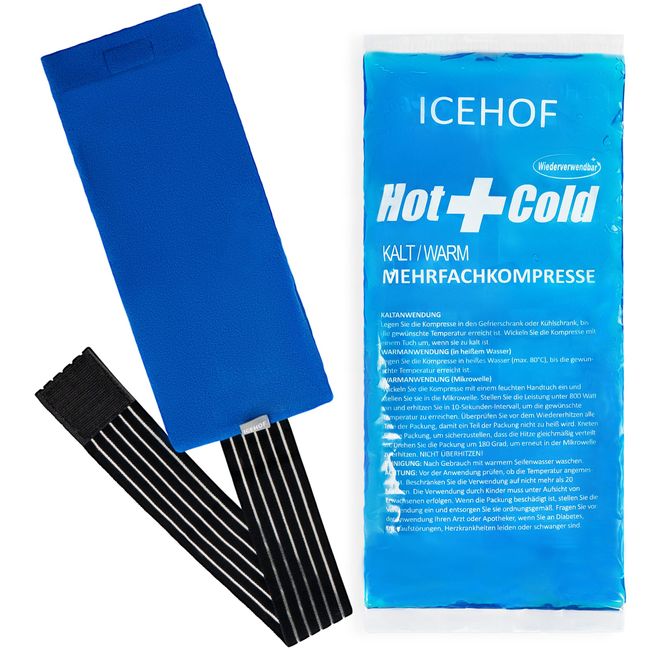 ICEHOF Kühlpad mit Vlies-Hülle - Kuschelweich, lange Kühldauer - Kühlpack Gel Kühlakku Kühlgel Kühlkompresse Kälte-Kompresse Kühlkompressen Kühlbeutel Eisbeutel, Modern, Blau