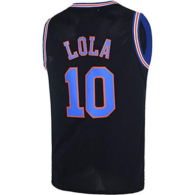 Oknown Lola #10 Space Mens Movie Jersey Looney Basketball Jersey with Head Hoop & Socks S-XXL