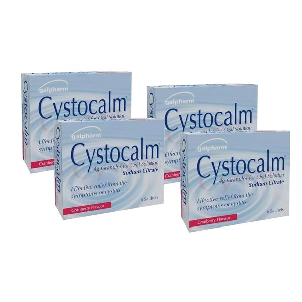 4X 6 Cystocalm Sachets, 4g, Cystitis Relief from Burning Pain, Cranberry Flavour – Bundled by Smart Cutie
