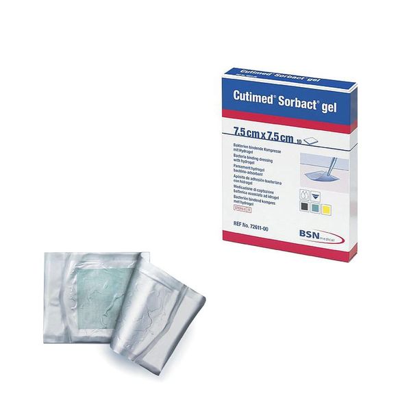 Cutimed Sorbact Hydrogel Square Dressing, 7.5 x 7.5 cm
