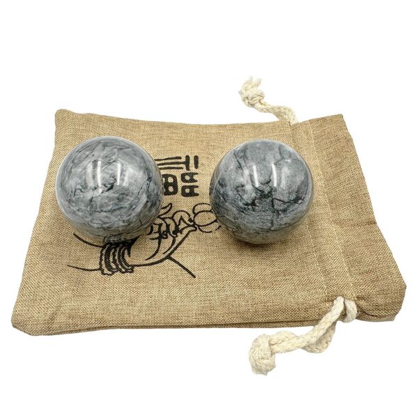 Surtiycrii 2 Inch Natural Emerald Gray Baoding Ball China Healthy Decompression Hand Exercise Hand Massage Handball