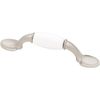 (25-Pack) 3" White Ceramic Insert Pull Satin Nickel