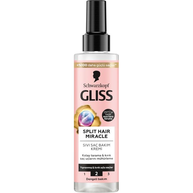 Gliss Split Hair Miracle Kırık Uçları Mühürleyen Sıvı Saç Bakım Kremi - İyonik Kompleks ve Üzüm Çekirdeği Yağı ile 200 ml