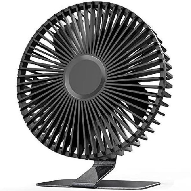 SLENPET 15.2 cm (6 inch) USB Desk Fan 4 Speeds Ultra Quiet 90° Adjustment for Better Cooling Portable Mini Powerful Small Personal for Desktop Table Home Office, Black