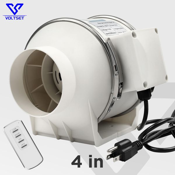 4 Inch Duct Fan - 280 CFM Inline Ventilation Exhaust Fan with Remote Control