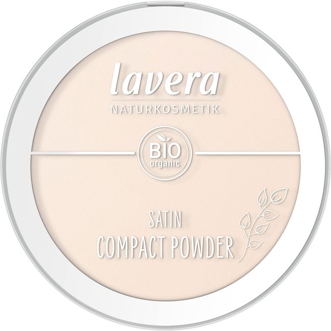 lavera Satin Compact Powder -Light 01- nude - Bio-Mandelöl & Bio-Reispulver - Vegan - mattierend - langanhaltend - Samtige Textur (1 x 9,5g)