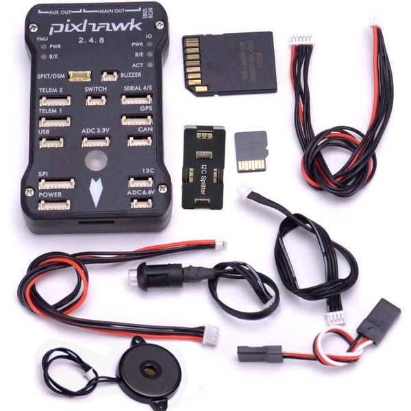 Readytosky Pixhawk PX4 Flight Controller Pixhawk 2.4.8 32 Bit Flight Control Board+Safety Switch+Buzzer+I2C Splitter Expand Module+4GB SD Card