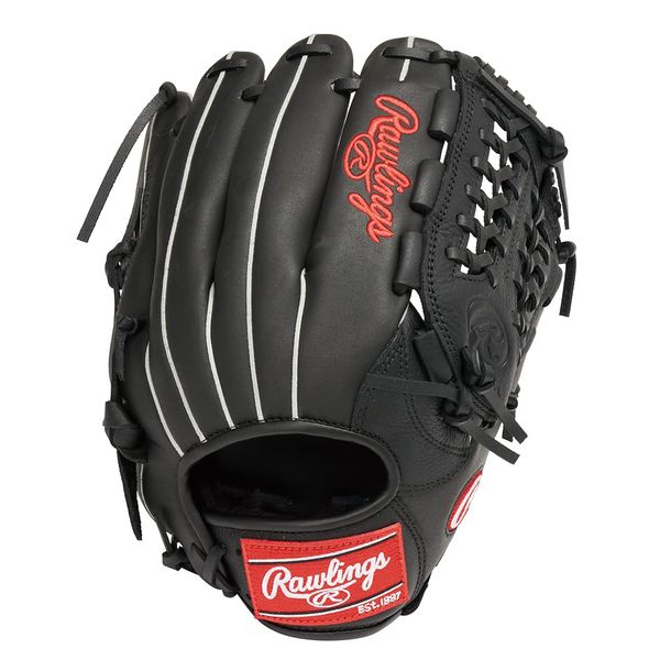 GRXASPLN55 Adult General Baseball Glove, 11.75 inches, For Softball, All Around, Black, Right-hand Throw