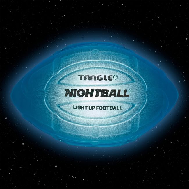 Nightball Tangle Inflatable LED Light Up Football - Glow in The Dark Football with Bright Lights for Kids and Adults - Ideal Gifts for Teen Boys (Blue)