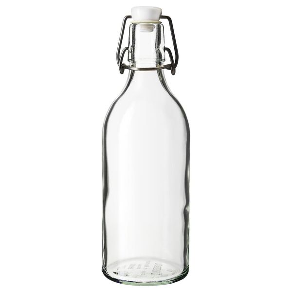 Bottle with stopper, clear glass, 0.5 l