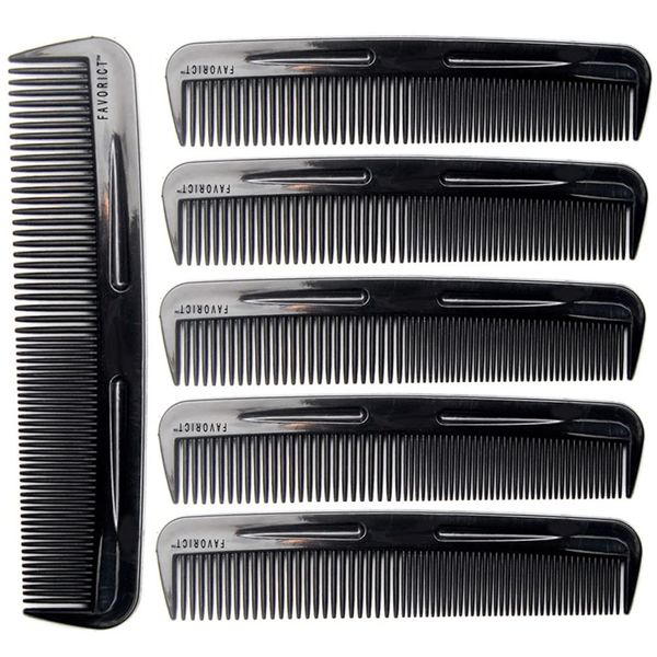 LUXXII (6 Pack) 5" Pocket Hair Comb Beard & Mustache Combs for Men's Hair Beard Mustache and Sideburns