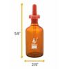 Dropping Bottle, 125ml (4.2oz) - Amber Colored Borosilicate Glass - Eisco Labs