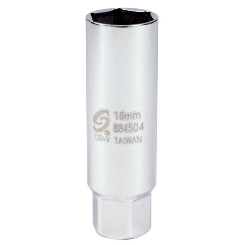 SUNEX TOOLS 884504 3/8" Drive Thin Wall, Metric, Spark Plug Socket, Cr-Mo, 1.86mm Thick