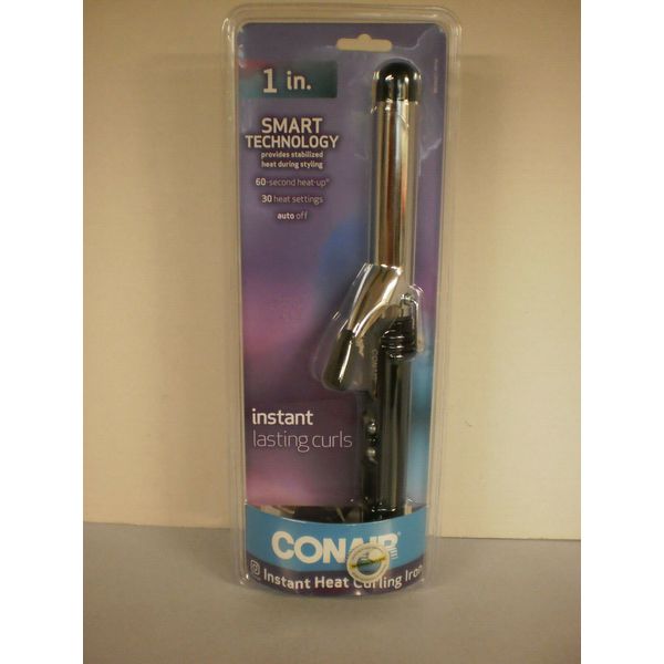 Conair 1" Smart Technology Instant Heat Curling Iron Auto Off New